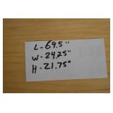 Wooden Console Cabinet - 69.5 in L x 24.25 in D x 21.75 in H - Central Shelves, End Cabinets