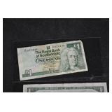 Royal Bank of Scotland £1 Note; Bank of Canada CAD$1 & CAD$2 Notes