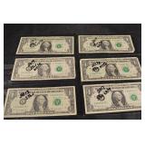 United States One Dollar Star Notes 2017 (Lot of 6)