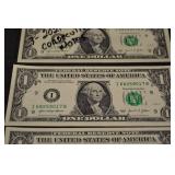 US 1 Dollar Bills - 3 Consecutive 2021 Notes