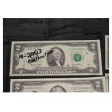 US 1 Dollar Bills - 3 Consecutive 2021 Notes