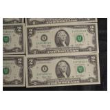 US 1 Dollar Bills - 3 Consecutive 2021 Notes