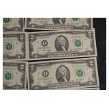US 1 Dollar Bills - 3 Consecutive 2021 Notes