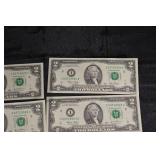US 1 Dollar Bills - 3 Consecutive 2021 Notes