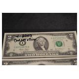 United States Two Dollar Bills (Lot of 4) Series 2003 - Consecutive Serial Numbers