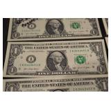 US One Dollar Notes - 10 Consecutive Serial Numbers (I63443401B to I63443410B)