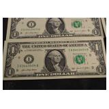 US One Dollar Notes - 10 Consecutive Serial Numbers (I63443401B to I63443410B)