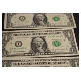 US One Dollar Notes - 10 Consecutive Serial Numbers (I63443401B to I63443410B)