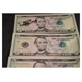 Six Consecutive U.S. Five-Dollar Federal Reserve Notes (2017A Series)