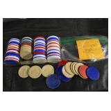 Vintage 1920s-30s Unbreakable & Noiseless Poker Chips & Tokens Set
