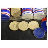 Vintage 1920s-30s Unbreakable & Noiseless Poker Chips & Tokens Set