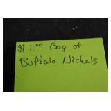 100 Count Buffalo Nickels Bag - Assorted US 5-Cent Nickels (Early 1900s)