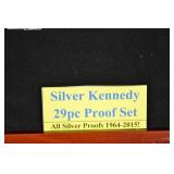 Kennedy Half-Dollar Silver Proof Set - 29 Coins (1964-2015) in Wood Display Box
