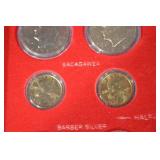 The First and Last Year U.S. Coin Collection - Silver Coins in Wooden Display Box