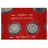 The First and Last Year U.S. Coin Collection - Silver Coins in Wooden Display Box