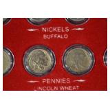 The First and Last Year U.S. Coin Collection - Silver Coins in Wooden Display Box