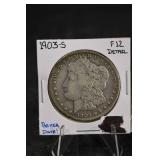 Morgan Silver Dollar 1903-S - One Dollar, F-12 Details