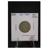 1885 V Nickel - Key Date, AG Grade with Detail