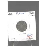1861 Half Dime - United States 50 Cents, VG10 Detail