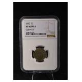 1870 5C Shield Nickel - XF Details (Cleaned) - NGC Certified