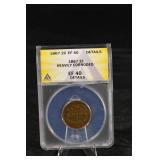 ANACS 1867 2C Two-Cent Piece EF-40 Details Heavily Corroded