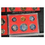 United States Proof Sets - Assorted Years in Red Presentation Cases