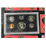 United States Proof Sets - Assorted Years in Red Presentation Cases