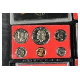 United States Proof Sets - Assorted Years in Red Presentation Cases