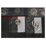 US Coins Collection in 2x2 Flips - Assorted Pennies, Nickels, Dimes & Quarters Lot Of 22