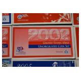 United States Mint Uncirculated Coin Set - Philadelphia & Denver (Assorted Years 2001-2005) Lot Of 13