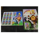 USPS Sylvester & Tweety Commemorative Stamp Poster with Matching Stamp Sheet Set