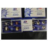 United States Mint Proof Sets & State Quarters (2000-2005) & 2008 Presidential $1