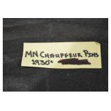 Minnesota Licensed Chauffeur Pins - Vintage 1930s-1950s Set