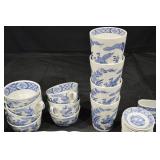 Old Chelsea Blue & White Transferware Dinnerware Set - Furnivals Ltd England