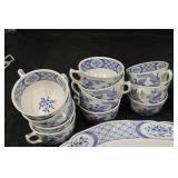 Old Chelsea Blue & White Transferware Dinnerware Set - Furnivals Ltd England