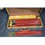 Vintage Mahjong Set in Wooden Case with Yellow Tiles, Racks & Scoring Sticks