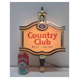 Working Vintage COUNTRY CLUB Malt Liquor Lighted Beer Sign #1