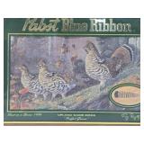 Vintage PABST Blue Ribbon PBR Beer Advertising Bar Mirror - Upland Game Birds - Ruffed Grouse