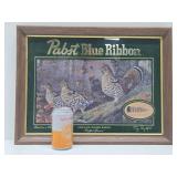 Vintage PABST Blue Ribbon PBR Beer Advertising Bar Mirror - Upland Game Birds - Ruffed Grouse