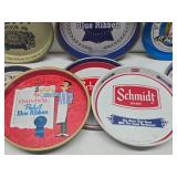 Estate Lot of Vintage Round Metal Advertising Beer Trays