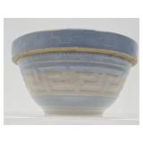 Vintage Blue & White Raised Greek Key Design Stoneware Mixing Bowl