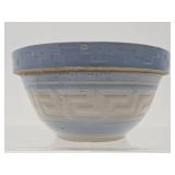 Vintage Blue & White Raised Greek Key Design Stoneware Mixing Bowl