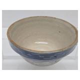 Vintage Blue & White Raised Greek Key Design Stoneware Mixing Bowl