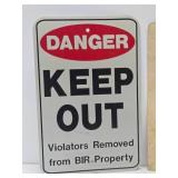 Assorted Advertising Items - License Plate Holder, Keep Out & Orig 1950