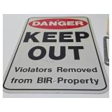 Assorted Advertising Items - License Plate Holder, Keep Out & Orig 1950