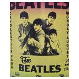 3 Older Vintage Reproduction Cardboard Concert Posters - Beatles Doors & Woodstock