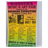3 Older Vintage Reproduction Cardboard Concert Posters - Beatles Doors & Woodstock