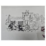 Vintage Pre-Production Artwork for Cartoon, Commercial or Toy Line featuring a Scarecrow