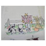 Vintage Pre-Production Artwork for Cartoon, Commercial or Toy Line featuring a Scarecrow