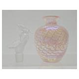 Lovely Vintage Iridescent Perfume Bottle w/Stopper
